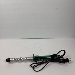Bed Head Curlipops 1" Tourmaline + Ceramic Spiral Curling Wand, Turquoise Iron